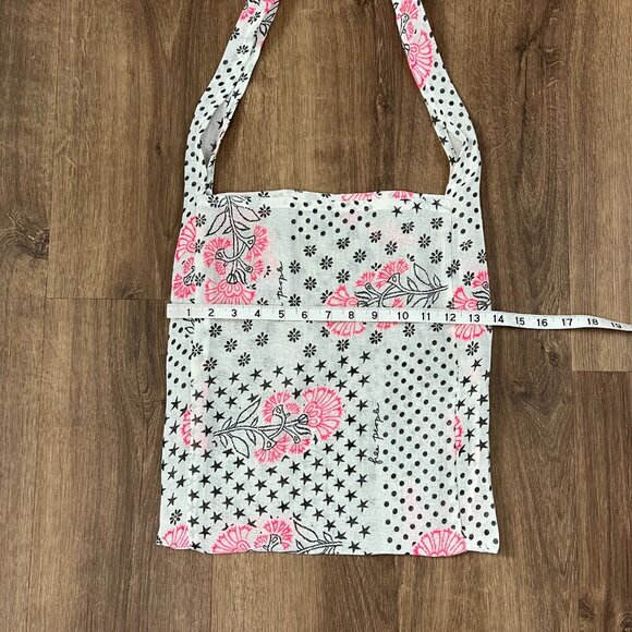 Free People Cream Black and Pink Polka Dots and Floral Tote - Picture 5 of 8